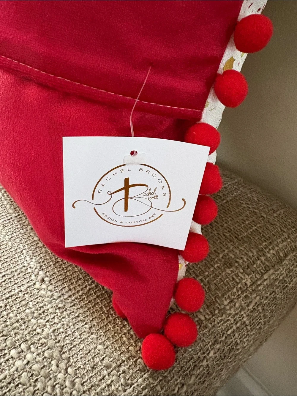 Rachel Brooks Design Gold Foil Nutcracker Decorative Pillow with Pom Pom Trim